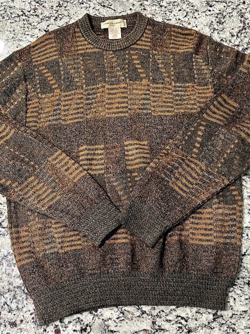 Vintage 90s Pronto Uomo Men's Geometric Crewneck Sweater Size Large